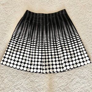 NWT Talbots Black and Ivory Pleated Polka-Dot Skirt